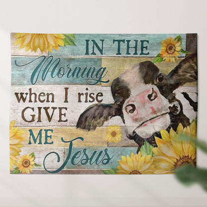 Cows And Sunflowers Tapestry - In The Morning When I Rise Give Me Jesus Tapestry - Sunflower Wall Tapestry - Jesus Tapestry - Tapestries - Ciaocustom