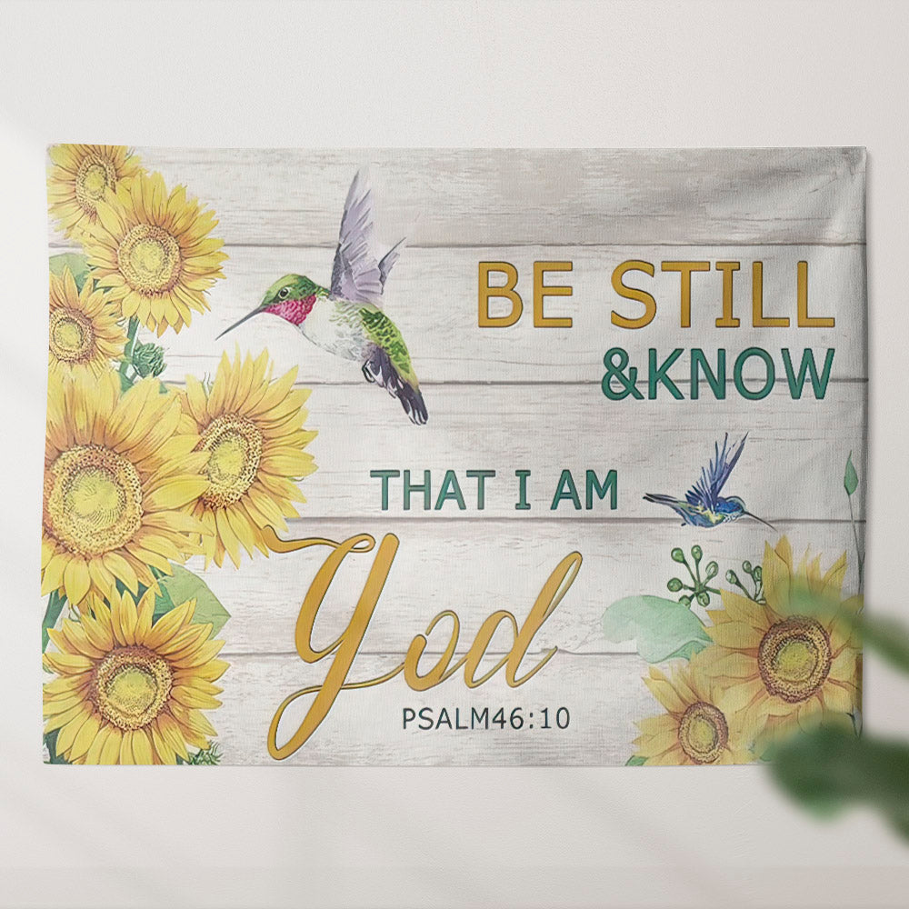 Be Still And Know That I Am God Tapestry - Sunflower Tapestry - Religious Tapestry - Christian Wall Tapestry - Sunflower Wall Tapestry - Ciaocustom