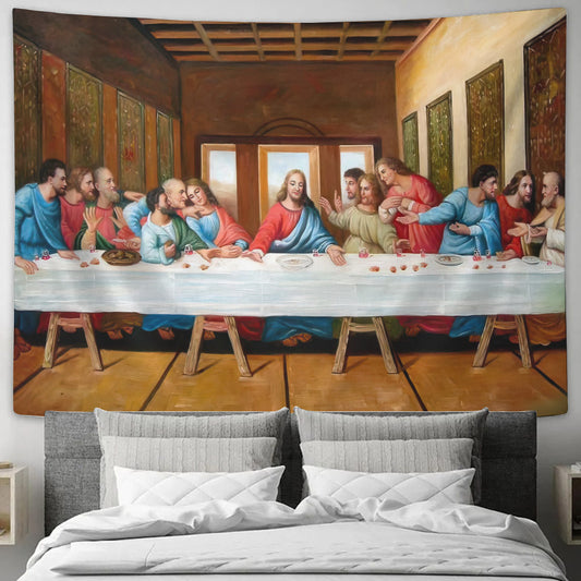 The Last Supper Painting - Christian Wall Tapestry - Bible Tapestry - Jesus Wall Tapestry - Religious Tapestry Wall Hangings - Bible Verse Wall Tapestry - Religious Tapestry - Ciaocustom