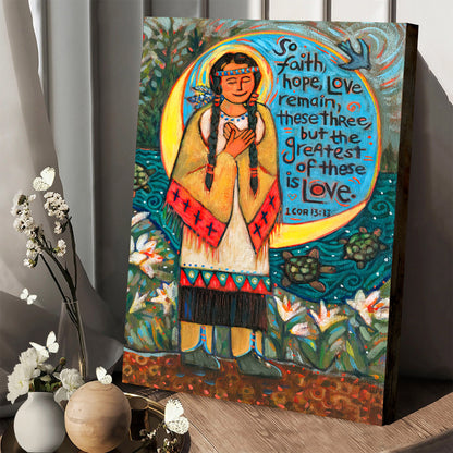 Saint Kateri Tekakwitha Canvas Wall Art - Religious Wall Decor