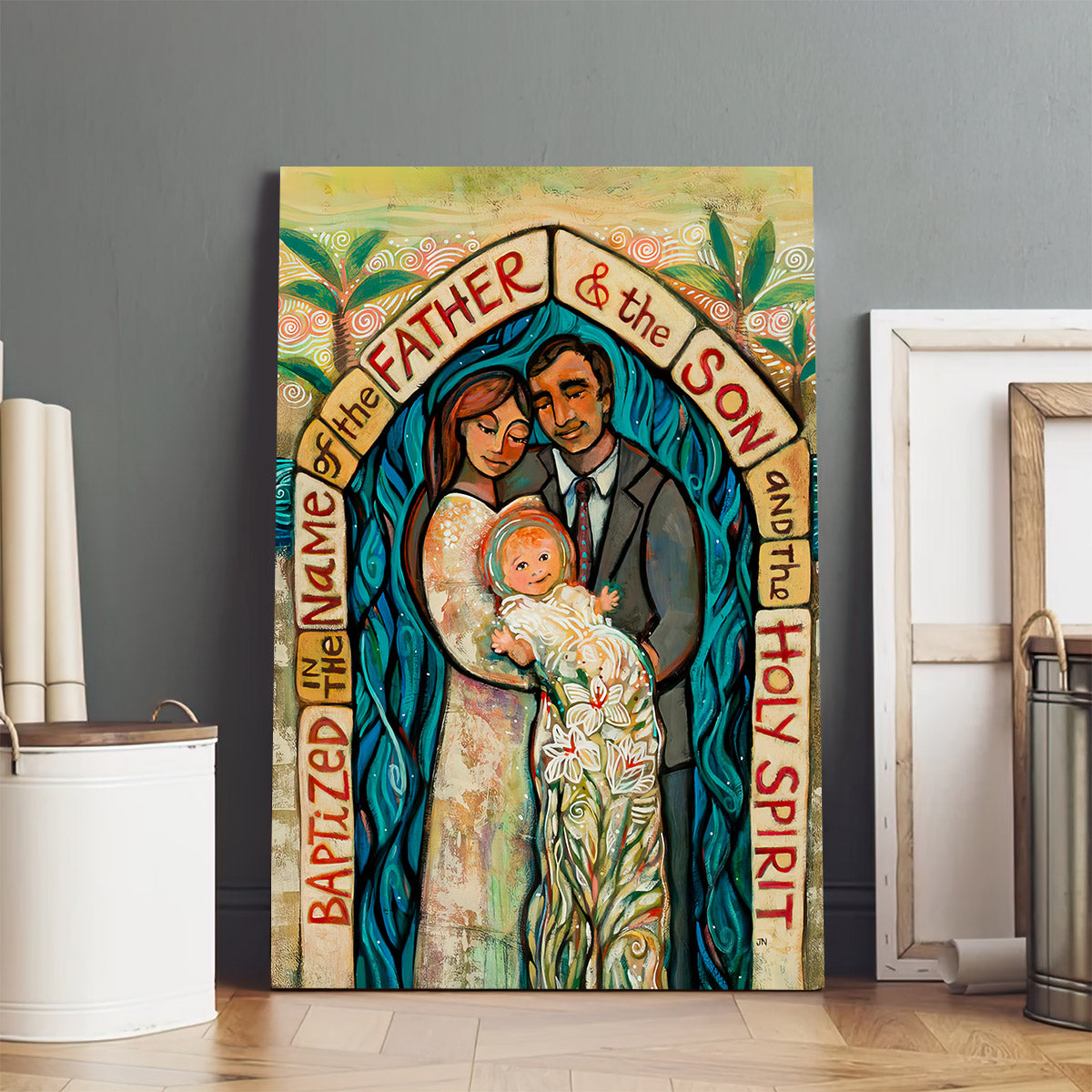 I Baptize You Canvas - Holy Spirit Posters - Baptism Gifts - Ciaocustom