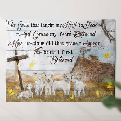 Twice Grace That Taught My Heart To Fear - The Lamb Of God Cross Tapestry - God Tapestry - Christian Wall Tapestry - Religious Tapestry - Ciaocustom