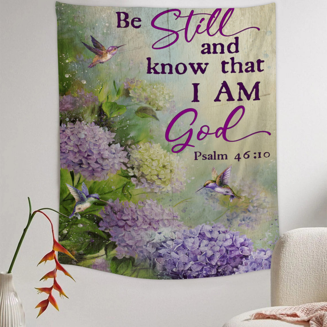 Be Still And Know That I Am God - Christian Wall Tapestry - Religious Tapestry Wall Hangings - Bible Verse Wall Tapestry - Religious Tapestry - Ciaocustom