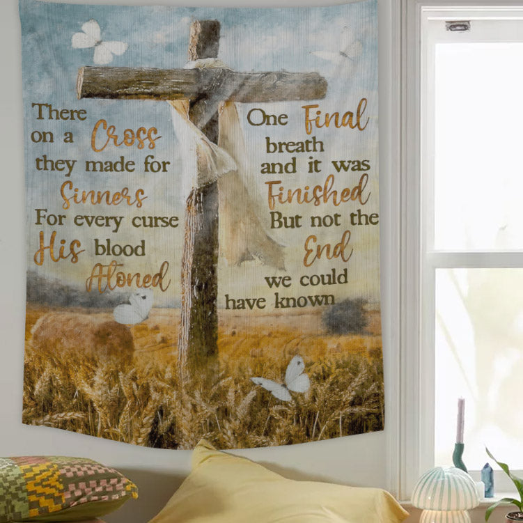 The Cross - Christian Wall Tapestry - Religious Tapestry Wall Hangings - Bible Verse Wall Tapestry - Religious Tapestry - Ciaocustom