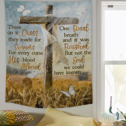 The Cross - Christian Wall Tapestry - Religious Tapestry Wall Hangings - Bible Verse Wall Tapestry - Religious Tapestry - Ciaocustom