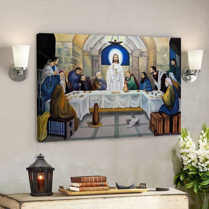 Jesus And Holy Supper Wall Art - Christian Art Gift - Jesus Painting On Canvas - Religious Canvas Painting - Religious Posters - Ciaocustom