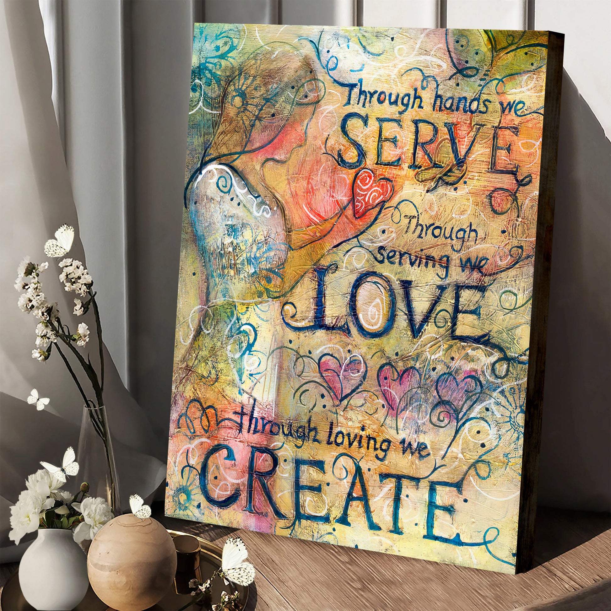 Serve Love Create Canvas Poster - Religious Canvas Wall Art - Ciaocustom
