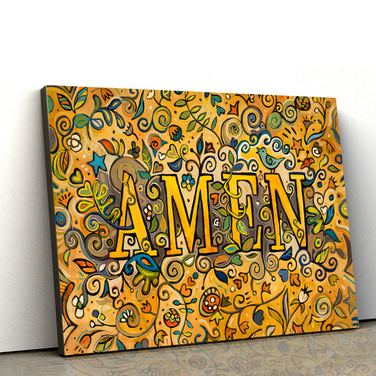 Amen Canvas Wall Art - Christian Poster - Religious Wall Decor - Ciaocustom 