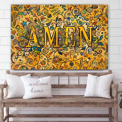 Amen Canvas Wall Art - Christian Poster - Religious Wall Decor - Ciaocustom 