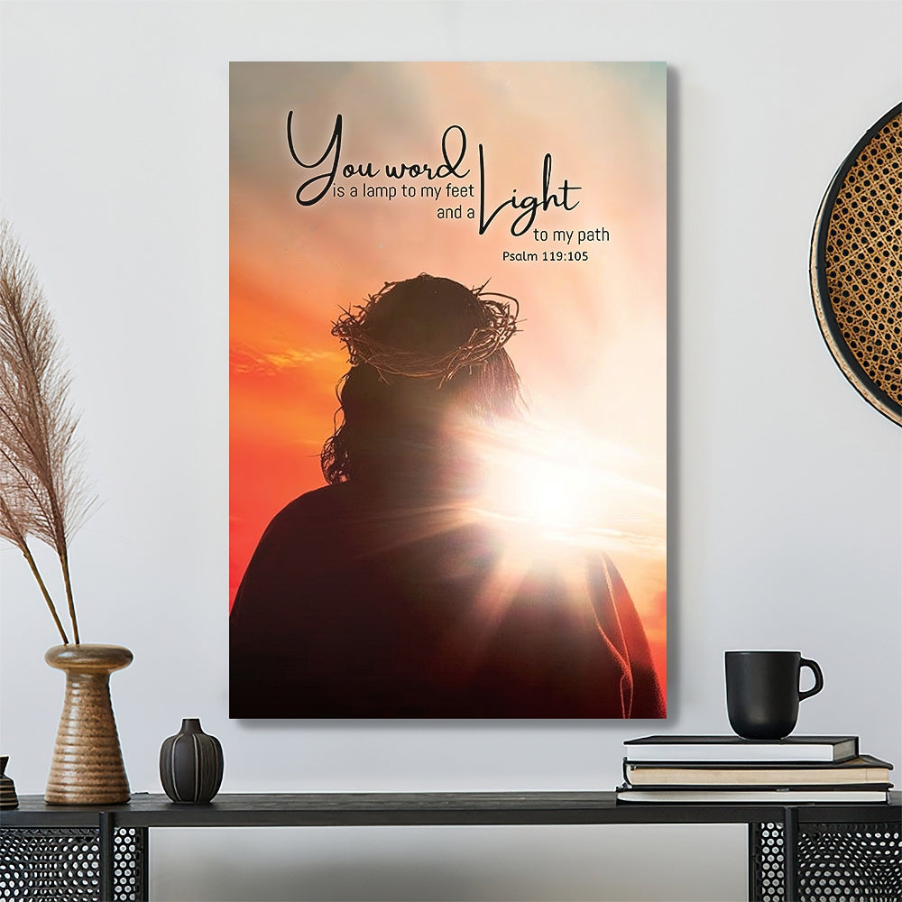 You Word Is A Lamp To My Feet - Jesus Lion Painting - Jesus Canvas - Bible Verse Canvas Wall Art - Scripture Canvas - Ciaocustom