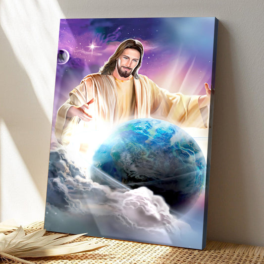 God Has The Whole World In His Hands - Jesus Pictures - Jesus Canvas Poster - Jesus Wall Art - Christ Pictures - Gift For Christian - Ciaocustom