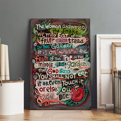 Genesis 3 We May Eat Of The Fruit Canvas Wall Art - Ciaocustom