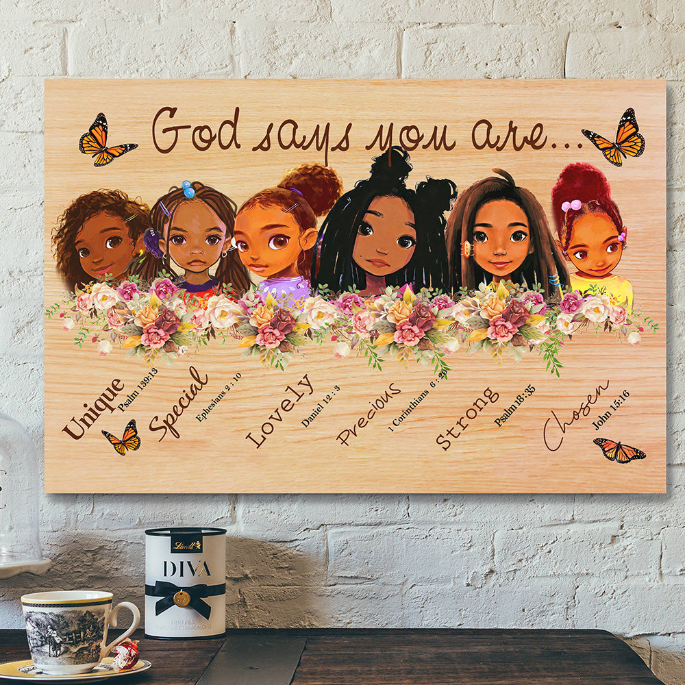 Christian Canvas Wall Art - Scripture Wall Decor - God Say You Are Baby Girl Canvas Poster - Ciaocustom