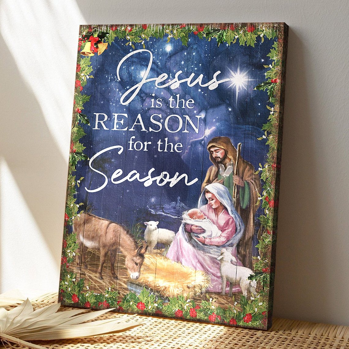 Jesus Portrait Canvas Print - God Wall Art - Jesus - The Baby Was Born In Christmas Eve - Jesus Is A Reason For The Season - Ciaocustom