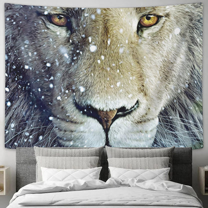 Wallpaper White Lion - Biblical Tapestries - Christian Tapestry Wall - Christian Tapestry Wall Hanging - Ciaocustom