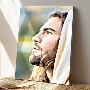 Jesus Face Canvas - Bible Verse Canvas - God Canvas - Scripture Canvas Wall Art - Ciaocustom