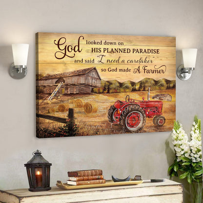 So God Made A Farmer Posters Canvas - Christian Wall Art - Gift For Farmer - Ciaocustom