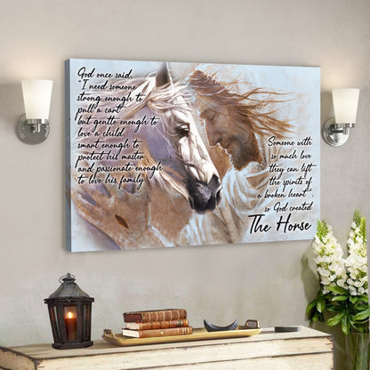 Jesus And Horse Canvas Prints - God Created The Horse - Jesus Canvas Wall Art - Ciaocustom