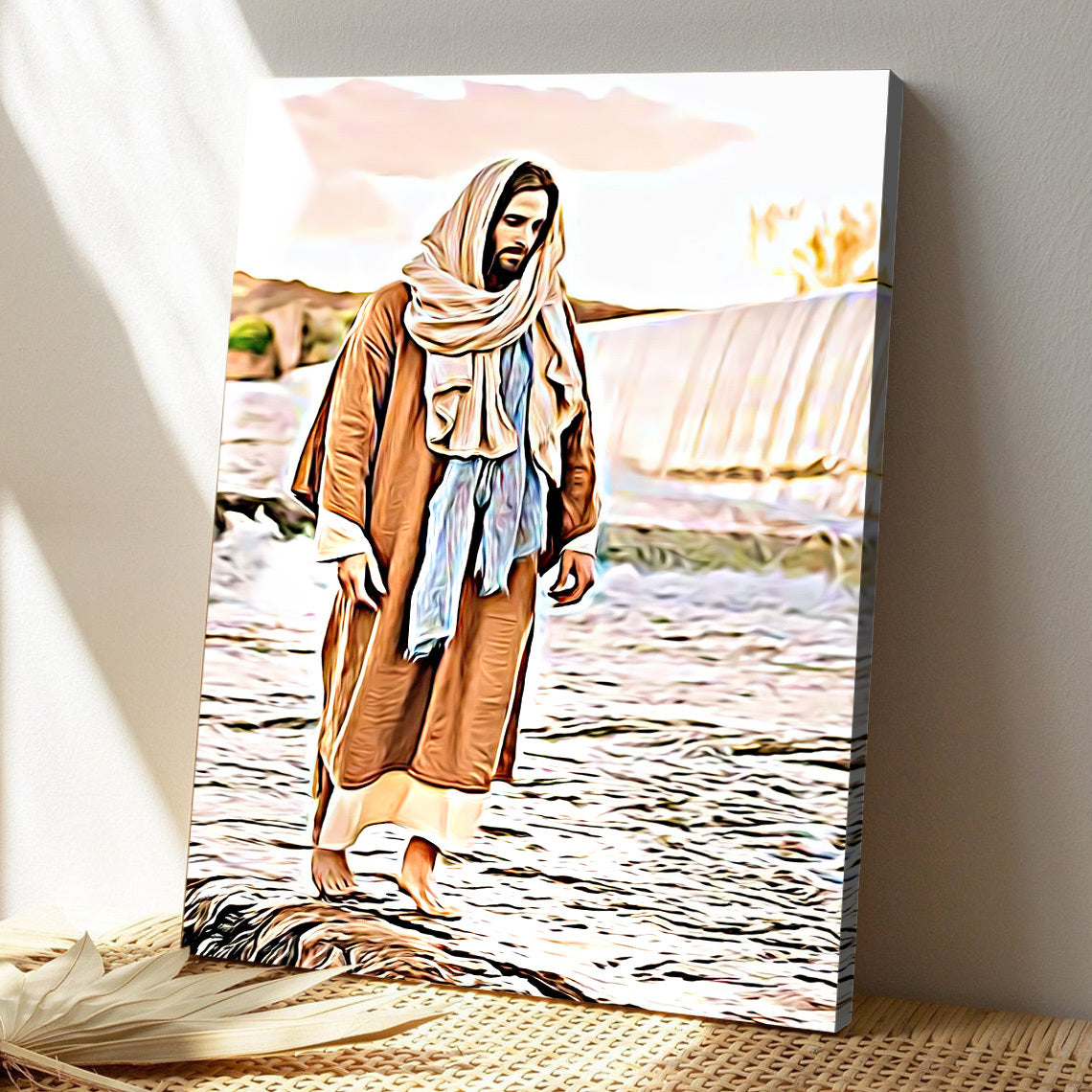 God Walks On Water Canvas - Bible Verse Canvas - God Canvas - Scripture Canvas Wall Art - Ciaocustom
