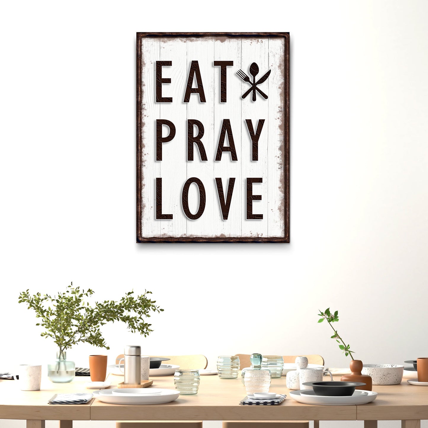 Eat Pray Love Canvas - Christian Wall Canvas - Bible Verse Wall Art