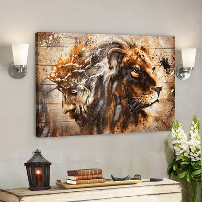 God Jesus Horizontal Canvas Prints - God Wall Art - Jesus - Lion - Ciaocustom