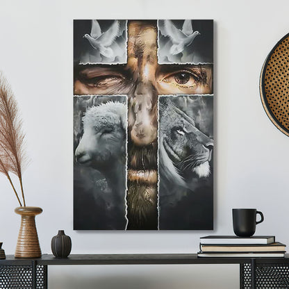 Lion And Lamb - Jesus Pictures - Jesus Wall Art - Christian Canvas Prints - Faith Canvas - Gift For Christian - Ciaocustom