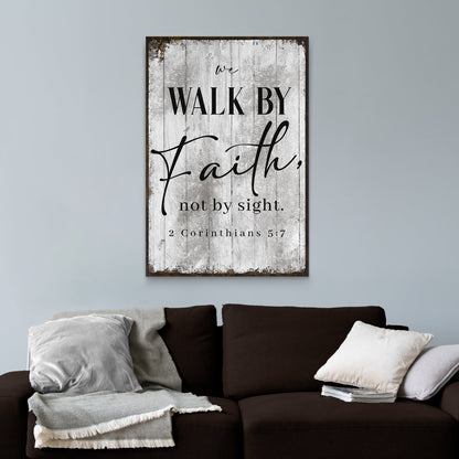 2 Corinthians 57 Walk By Faith III Canvas Wall Art - Christian Wall Decor - Bible Verse Canvas Art