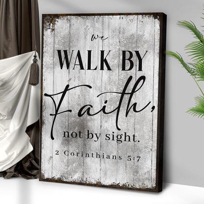 2 Corinthians 57 Walk By Faith III Canvas Wall Art - Christian Wall Decor - Bible Verse Canvas Art