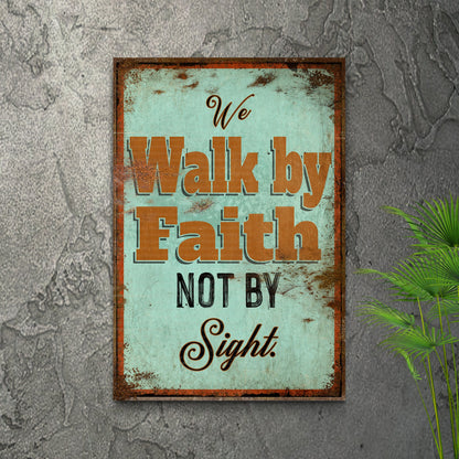 2 Corinthians 57 Walk By Faith II Canvas Wall Art - Christian Wall Decor - Bible Verse Canvas Art