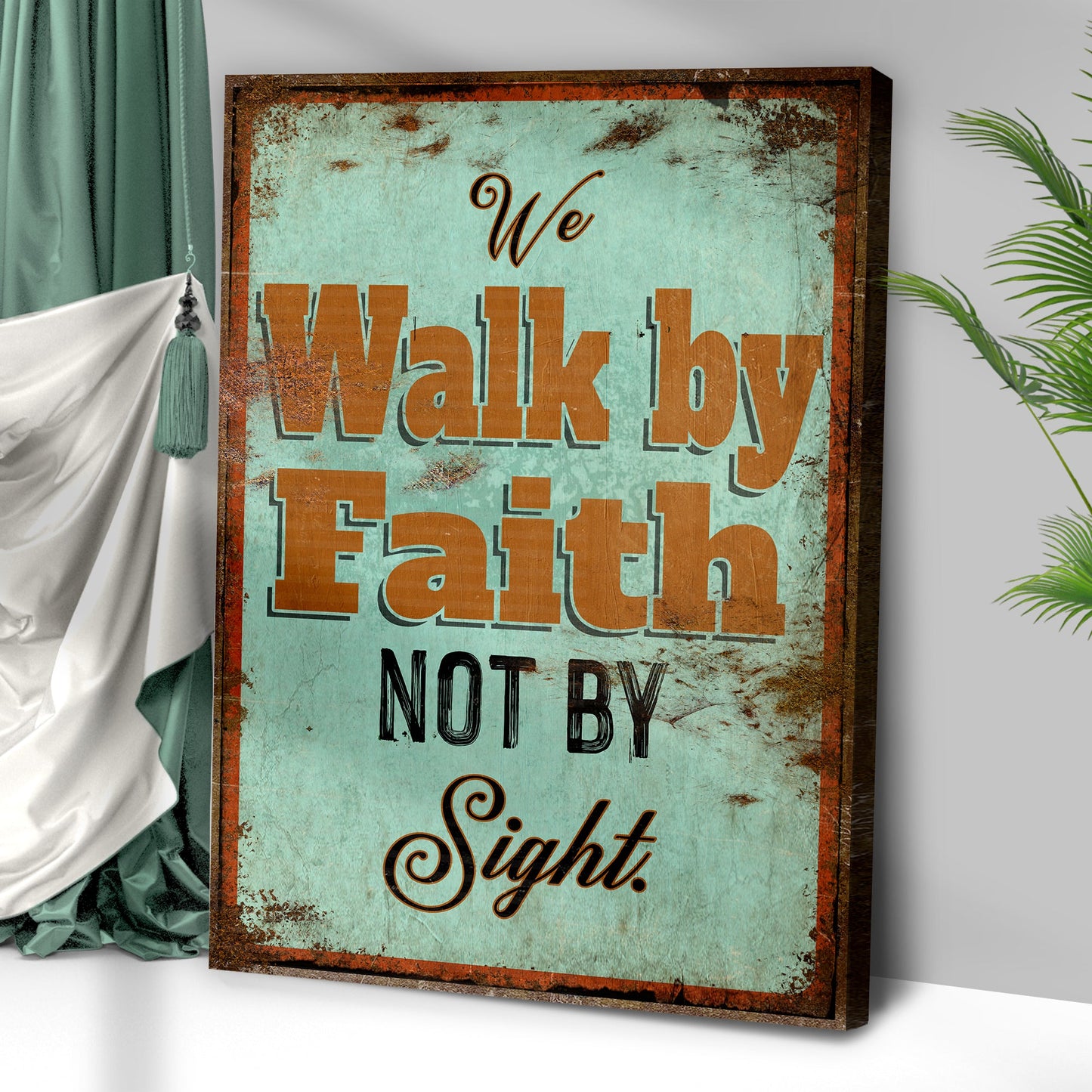 2 Corinthians 57 Walk By Faith II Canvas Wall Art - Christian Wall Decor - Bible Verse Canvas Art