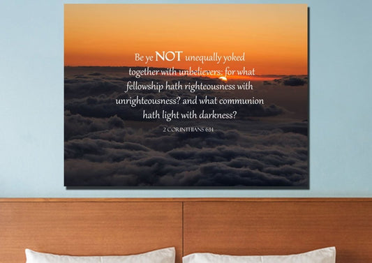 2 Corinthians 614 Niv Wall Art Canvas Print - Christian Canvas Wall Art