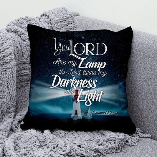 2 Samuel 2229 You Lord Are My Lamp Bible Verse Pillow