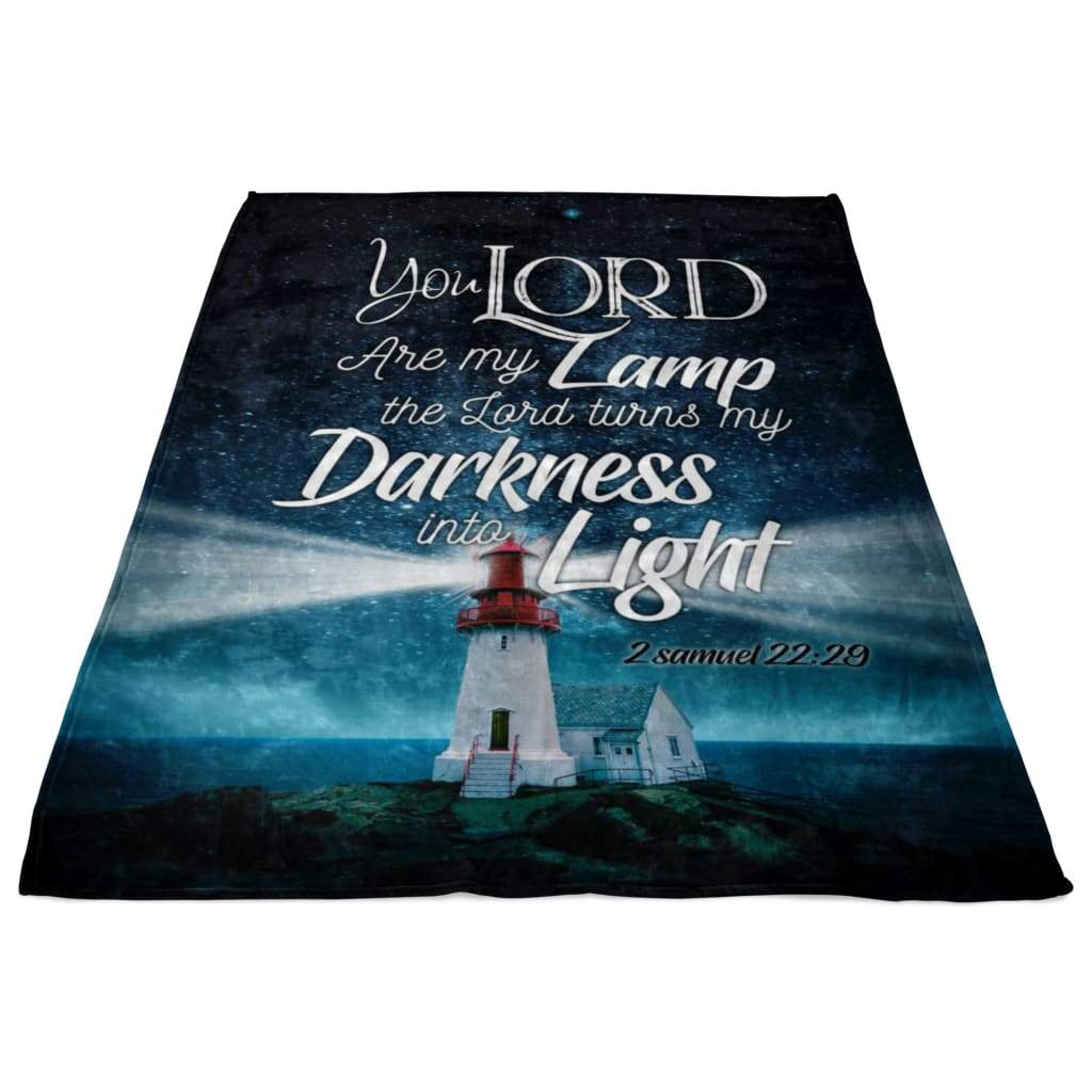 2 Samuel 2229 You Lord Are My Lamp Fleece Blanket - Christian Blanket - Bible Verse Blanket