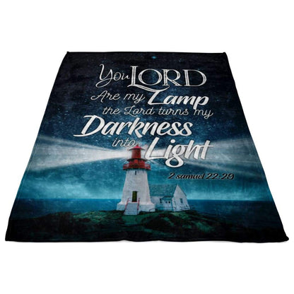 2 Samuel 2229 You Lord Are My Lamp Fleece Blanket - Christian Blanket - Bible Verse Blanket