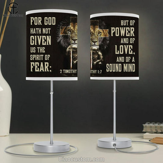 2 Timothy 17 Lamp Art For God Hath Not Given Us The Spirit Of Fear Table Lamp Print - Christian Room Decor