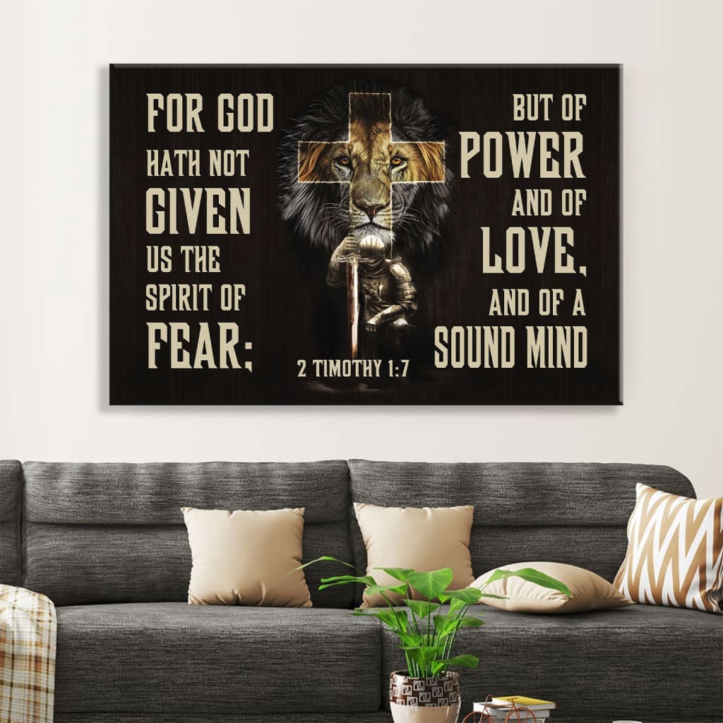 2 Timothy 17 Wall Art For God Hath Not Given Us The Spirit Of Fear Canvas Print - Religious Wall Decor