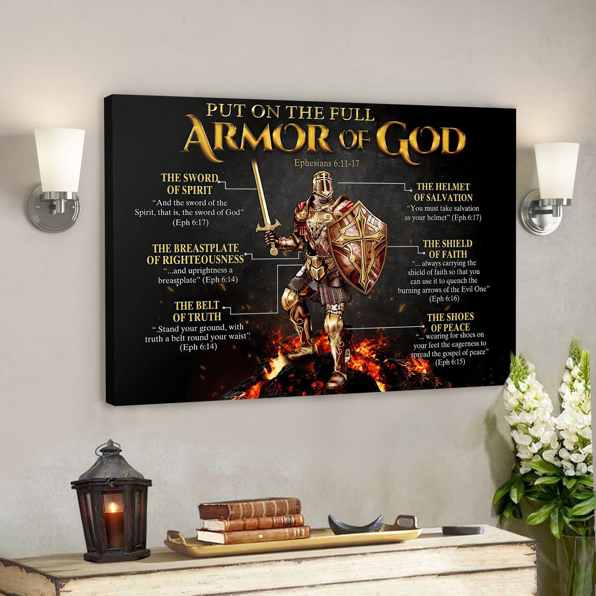 Put On The Full Armor Of God Canvas Wall Art - Christian Canvas - Chri ...