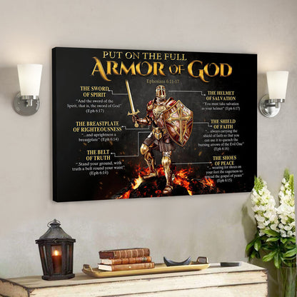 Put On The Full Armor Of God Canvas Wall Art - Christian Canvas - Christian Home Decor - Ciaocustom