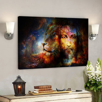 God Jesus Landscape Canvas Prints - God Wall Art - God And Lion - Ciaocustom