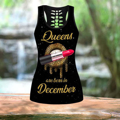 Lips Leopard Queens Are Born In December Jesus - Christian Tank Top And Legging Sets For Women