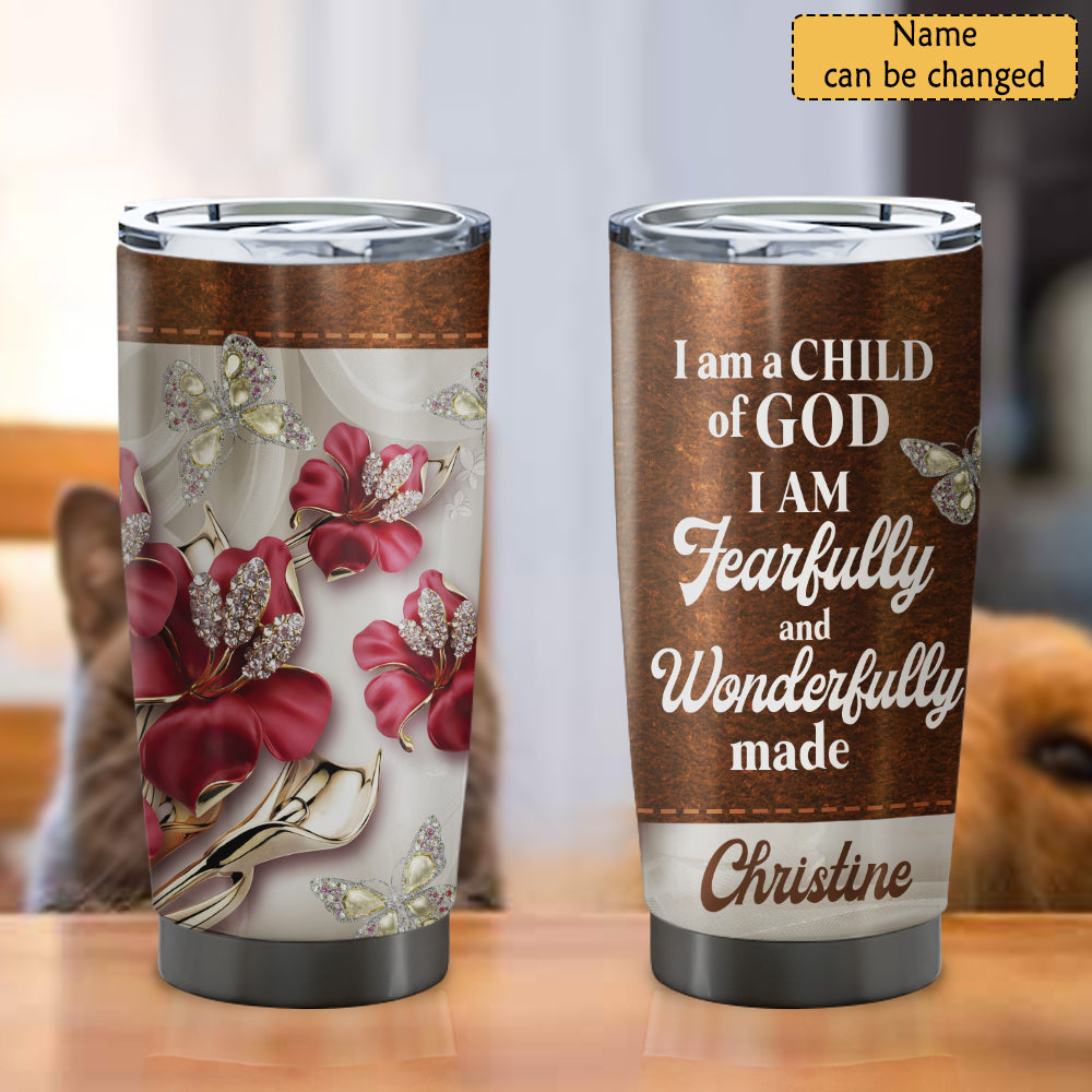 I Am A Child Of God - Personalized Tumbler - Stainless Steel Tumbler - 20oz Tumbler - Tumbler For Cold Drinks - Ciaocustom