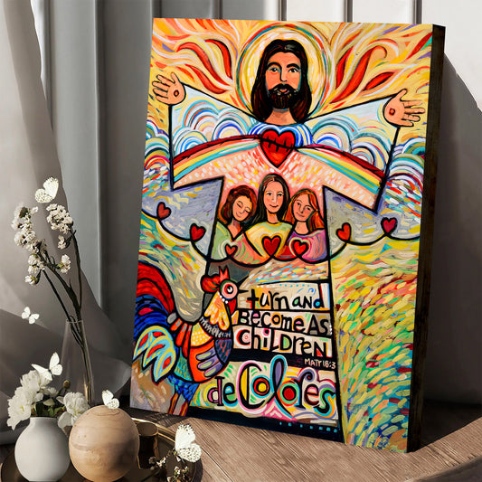 Turn And Become As Children Canvas Poster - Catholic Canvas - Ciaocustom