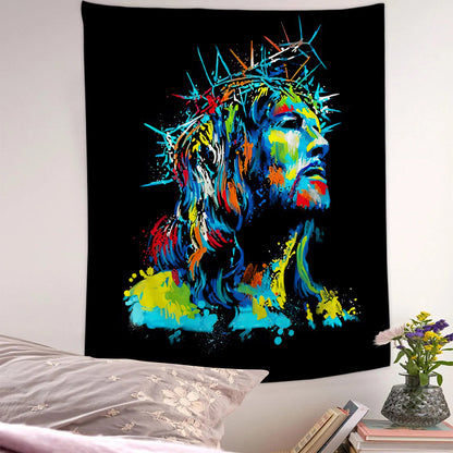 Jesus Christ Figure Tapestry - Jesus Tapestry - Christian Wall Tapestry - Religious Tapestry Wall Hangings - Bible Verse Wall Tapestry - Ciaocustom