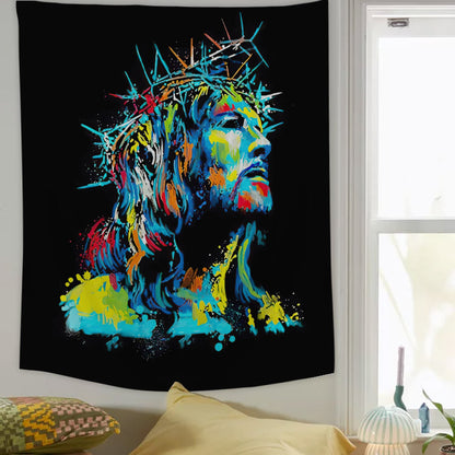 Jesus Christ Figure Tapestry - Jesus Tapestry - Christian Wall Tapestry - Religious Tapestry Wall Hangings - Bible Verse Wall Tapestry - Ciaocustom