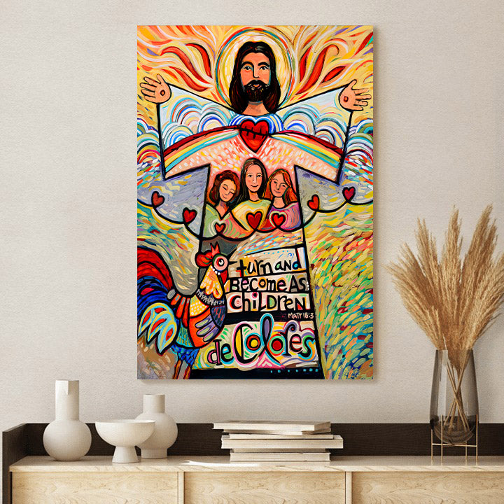 Turn And Become As Children Canvas Poster - Catholic Canvas - Ciaocustom