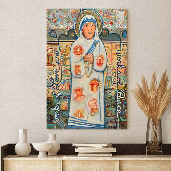 St. Teresa of Kolkata Canvas Poster - Religious Wall Decor - Ciaocustom