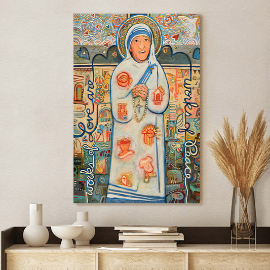 St. Teresa of Kolkata Canvas Poster - Religious Wall Decor - Ciaocustom