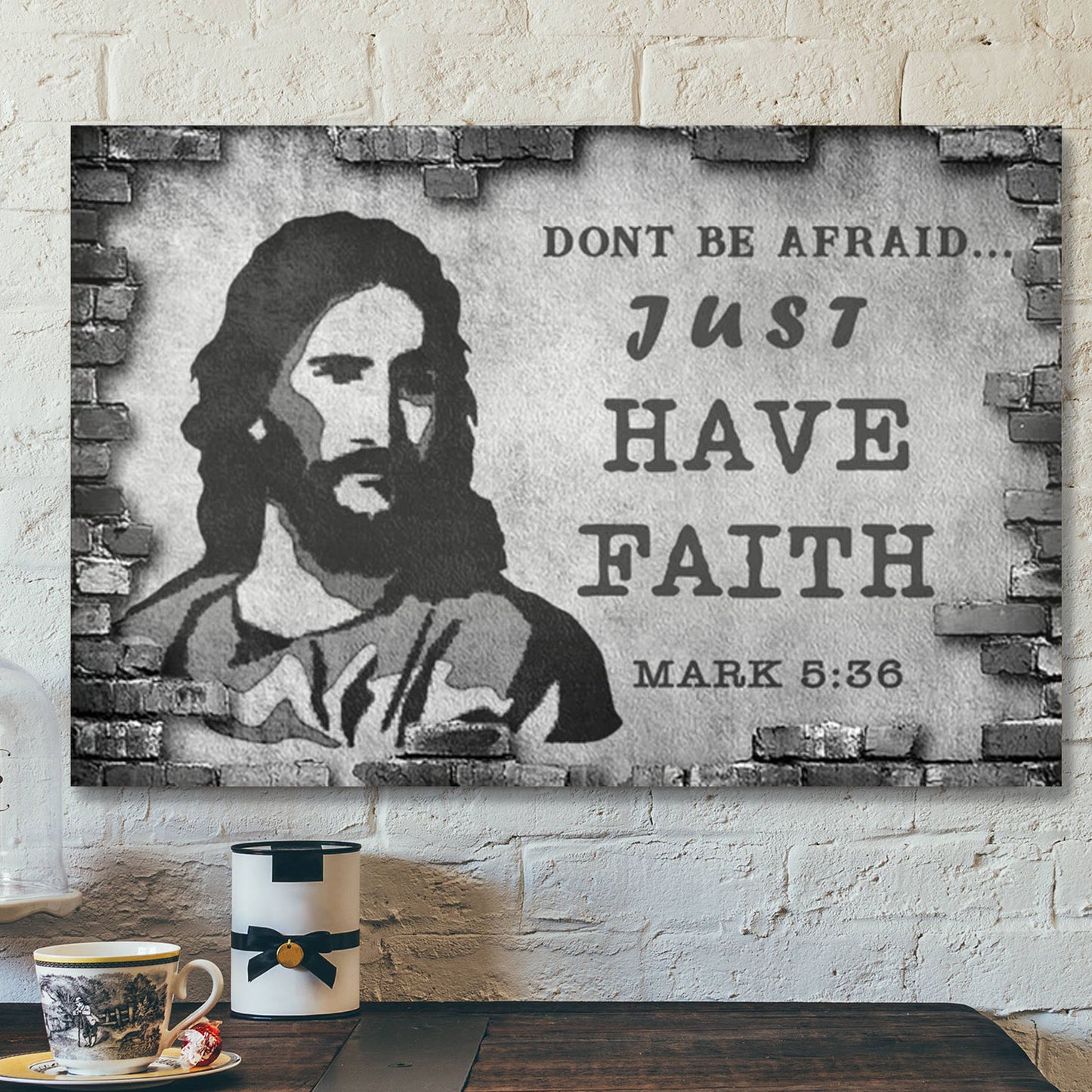 Dont Be Afraid Just Have Faith Canvas Wall Art - Christian Canvas Prints - Faith Canvas - Bible Verse Canvas - Ciaocustom