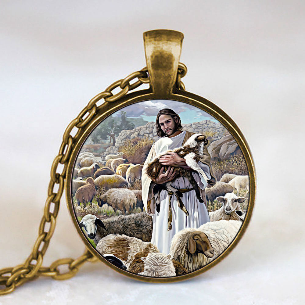 Jesus And Lamb - Jesus Necklace - Religious Necklace - Catholic Necklace - Ciaocustom