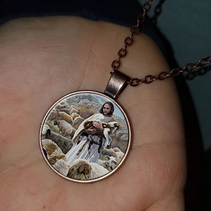 Jesus And Lamb - Jesus Necklace - Religious Necklace - Catholic Necklace - Ciaocustom
